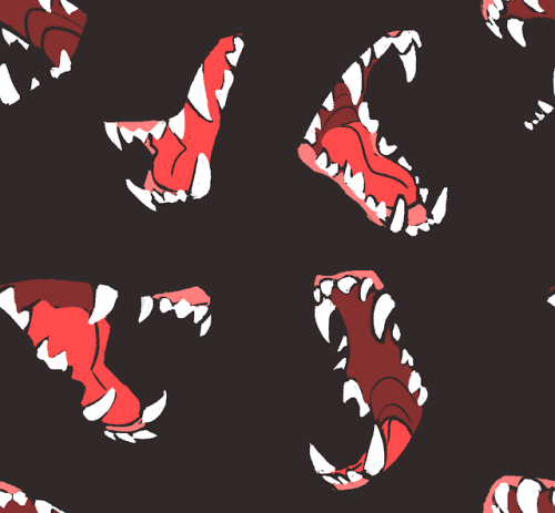 tentacles-and-coffee:TEETH!!I want this pattern on a blouse …