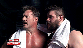 specialagent-dalecooper: kevin owens and his bff chris jericho 