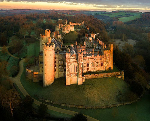 Arundel Castle, West Sussex, England. It was established by Roger de Montgomery on Christmas Day 106