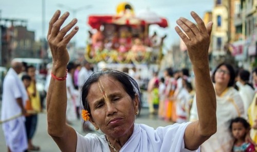 Devotee at Ratha Yatra, Imphal, Manipur