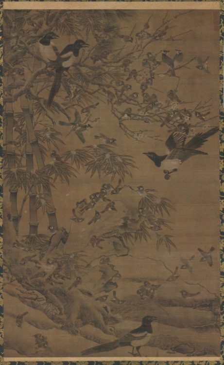 Hundred Birds and the Three Friends, Bian Wenjin, first quarter of the 1400s, Cleveland Museum of Ar