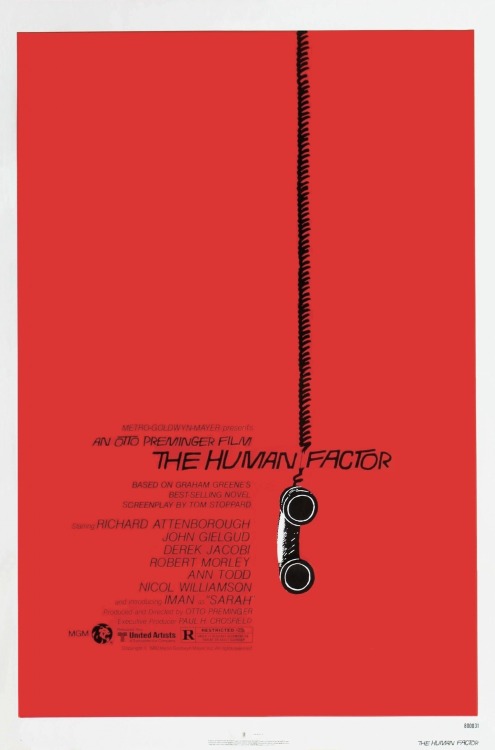 The Human Factor (UK, 1979 dir: Otto Preminger).Poster design: Saul Bass