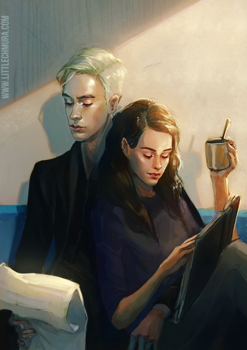 littlechmura: FANART FRIDAYThe winner of this month Drawing Content Poll -  Domestic Dramione f