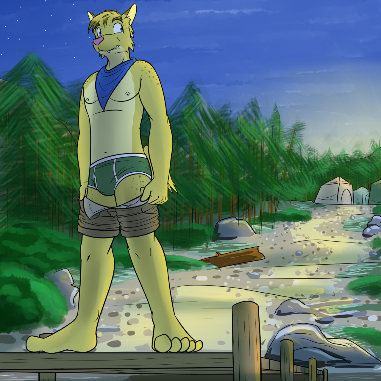 Adam stood at the edge of the small pier at the edge of the lake.  It was a warm