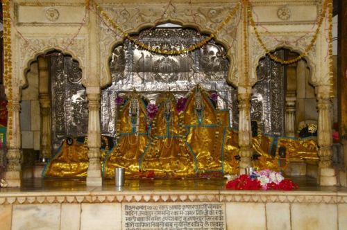 Deities inside Sita temple at Janakpur, Nepal