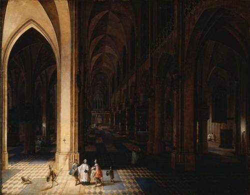 Interior of Antwerp Cathedral at Night, Pieter Neeffs the Elder, 1638