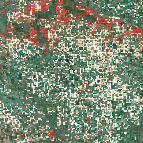 Pac-Man farming and the disappearing Ogallala aquiferAt first glance, this 2000 Landsat 7 image of G