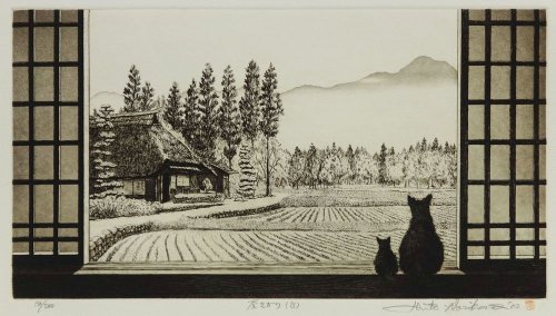 itsmarjudgelove:  “Quiet Afternoon” (昼下がり), an etching by Norikane Hiroto (乗兼広人), a contemporary Jap