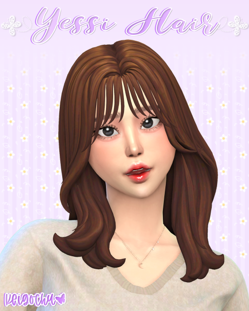 keigochu:Yessi Hair ♥i love the new base game hair that came out recently so i added some bangs to i