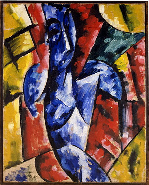 Raoul Hausmann (1886-1971), Nu Bleu, 1916, huile sur toile, collection du Musée départemental d’art contemporain de Rochechouart