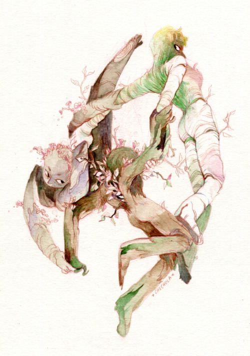 chechula:Dancing dryads ♥I just love to draw dancing trees…maybe I will make some little series of d