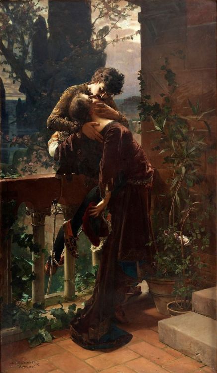 boiteauxtresors:  Julius Kronberg, Romeo and Juliet on the Balcony, 1886, oil on canvas, 271.5 x 160
