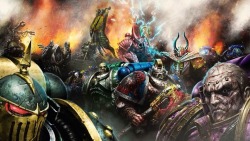 jolly-plaguefather:  the-pale-horseman:  New Horus Heresy artwork by Neil Roberts. Released in the Black Library newsletter. Featuring Kharn from the World Eaters, Sevatar of the Night Lords, Lucius of the Emperor’s Children, Ahriman of the Thousand