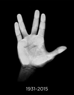 irishsweetie101:  npr:skunkbear:Goodbye to my favorite science officer. Leonard Nimoy, who played Spock on the original Star Trek series, died today. Nimoy invented the Vulcan salute himself. He was inspired by the Jewish Priestly Blessing he had seen