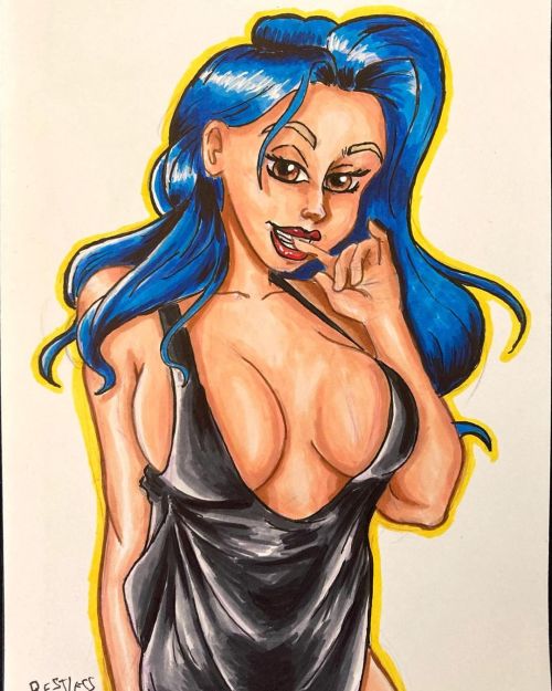 Finished up this marker drawing today! I tried a whole new range of colors for the skin. I still hav