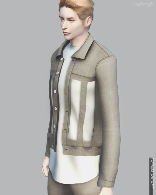 simblrryuffy: [Ryuffy] Denim Jacket Male Clothing Top  14 Swatches // 11 Swatches HQ Compatible [!] 