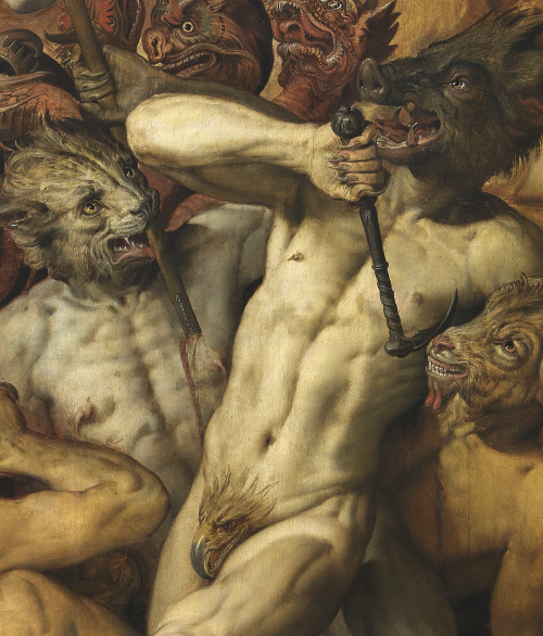signorformica:The Fall of the Rebel Angels (detail). Frans Floris de Vriedt ~ 1554 Koninklijk Museum