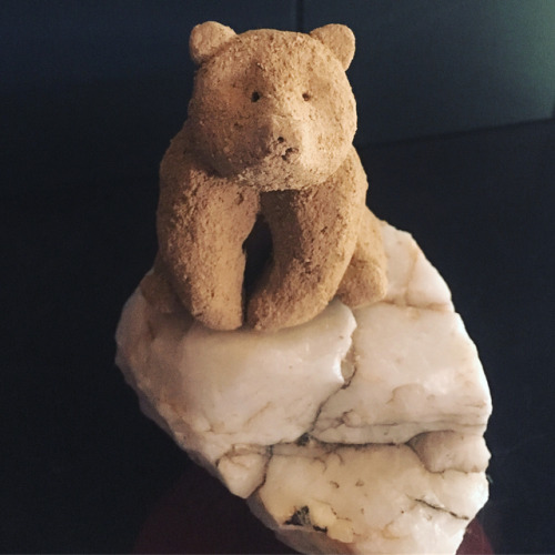 A bear for Brooke made from hand harvested desert caliche #clay & #quartz from the Sheephole mountains. Love working with found materials. (at Twentynine Palms, California)