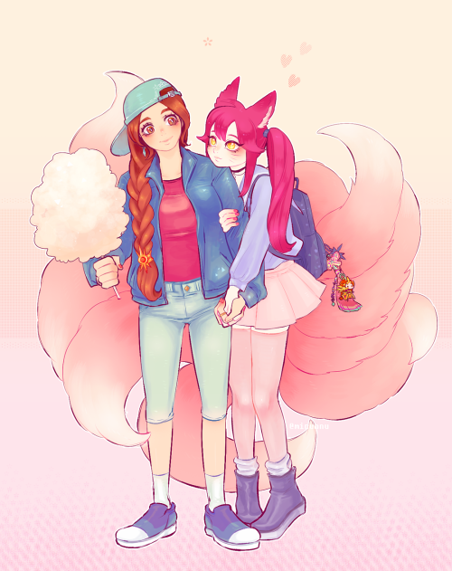 miele-turquiose: LOL (league of legends) Ahri and Leona