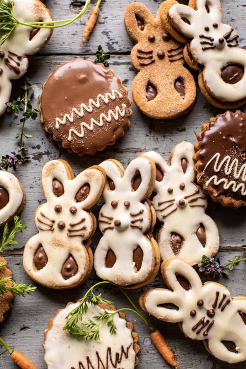 sweetoothgirl:milk chocolate stuffed peanut butter bunny cookies