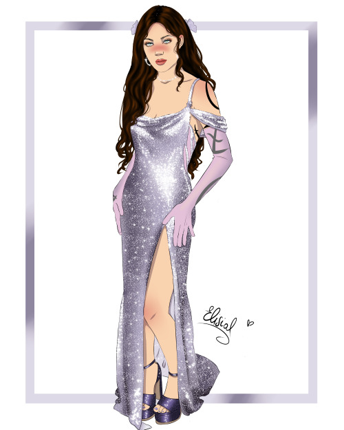 For the tsc x met gala serie: Livia Blackthorn wearing Olivia Rodrigo’s lilac versace gown from the 