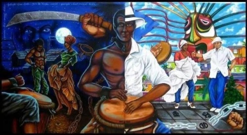 sepia2sage:  Bomba is an Afro-Puerto Rican folkloric music style developed throughout the 17th, 18th and 19th centuries by west African slaves brought to the island by the Spanish. It is a communal activity that still thrives in its traditional centers