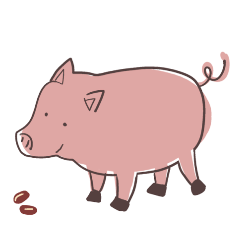 greenpony: 這是一隻紅豆豬 This is an azuki bean pig.有一天他翻到了一張他的兒時照片One day, he found a picture of him whe