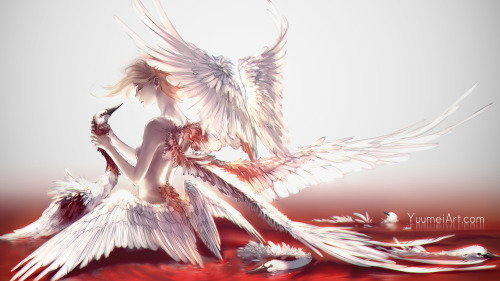 yuumei-art:With Stolen WingsI revisited the concept of my older painting titled “Selfish” that was m