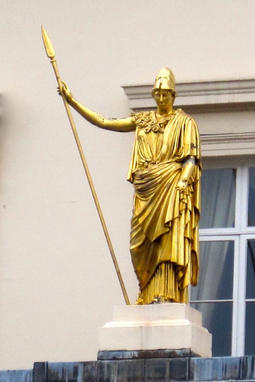 Gilded Statue of the Greek Goddess Athena, Athenaeum Club, Pall Mall, London, 2010.