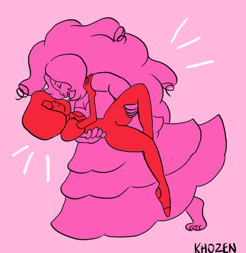 khozen:Garnet and Rose Quartz fusion, Rubellite!! she’s powerful and full of love just like ga