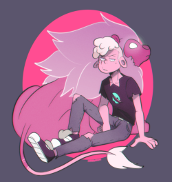 mangaken:  A half dead pink boi and lion first character death scene on screen in steven universe..noice 