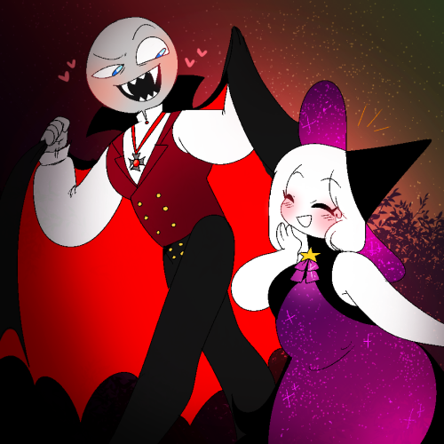 Some YBF Halloween!! Featuring Witch!Rini c: !! Spooky month BOO!! Peter is a vampire uwu !! 