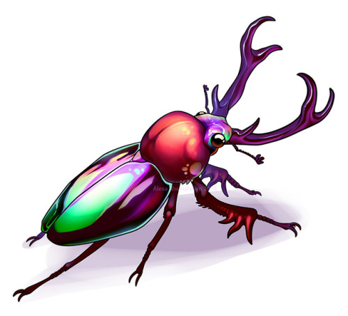 fimbry:What better critter to draw for pride? The rainbow stag beetle!Buy as a sticker here!