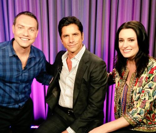 Paget Brewster &amp; John Stamos with Paul Milliken of FOX 5 - “Grandfathered” Press Call, September