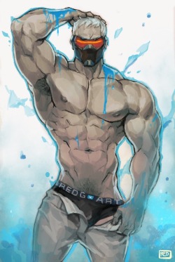redgart:  Soldier 76  Really thinking on making a pin up collection of the overwatch guys haha