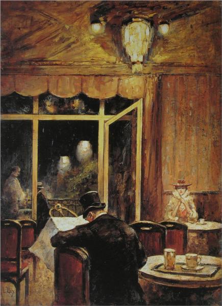 impressionism-art:
“ Abend im Café Bauer 1898
Lesser Ury
”