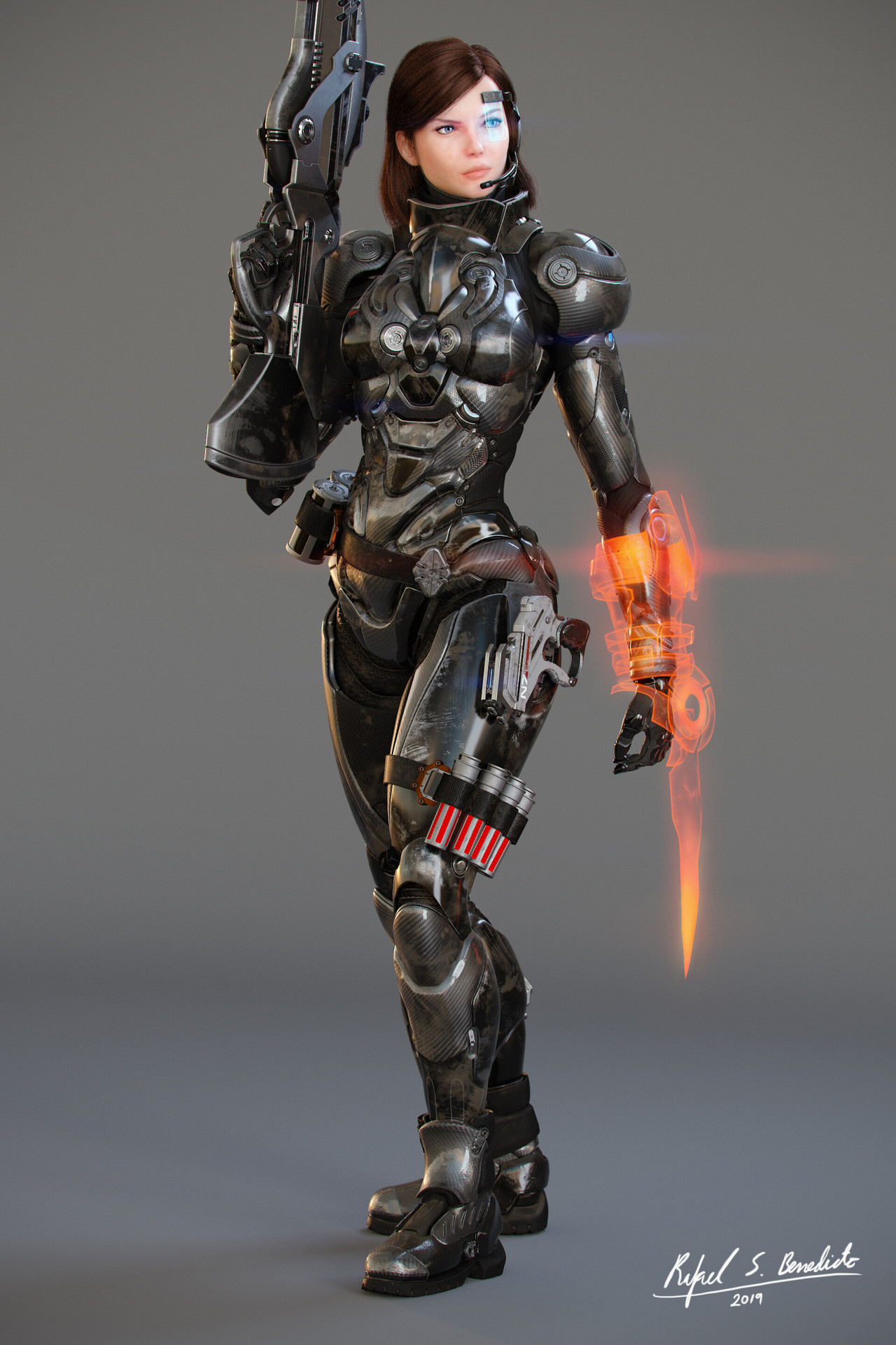 theartofmany:  Artist: Rafael BenedictoTitle:  Commander Shepard“I am a big fan