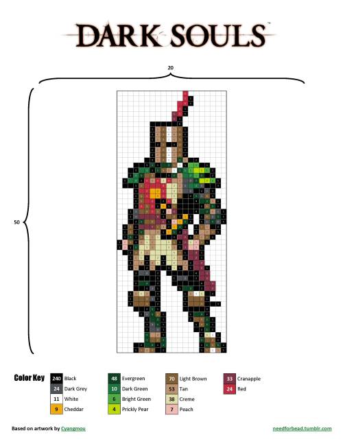 Dark Souls:  SolaireDark Souls is owned by FromSoftware, Inc.For more perler bead designs check