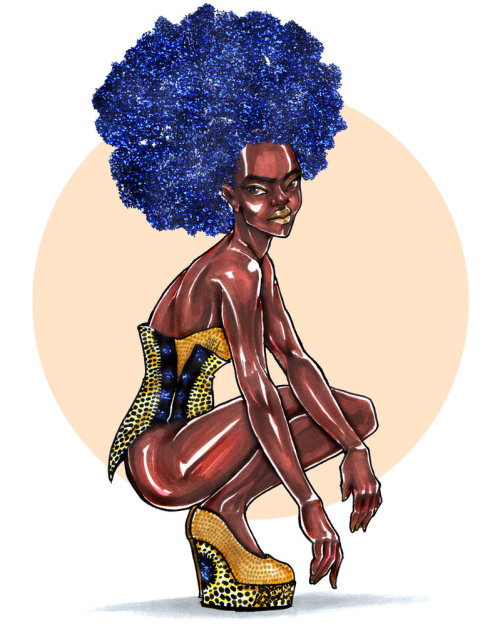 Glitter Afro by universal-nifa