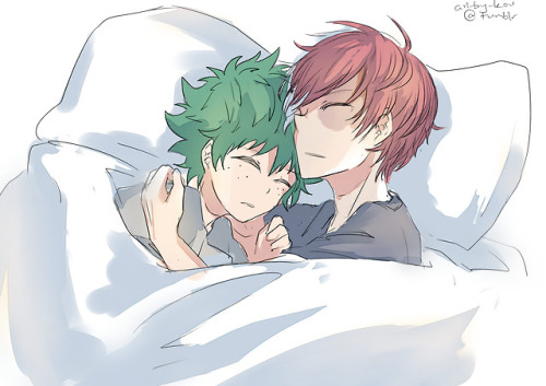 art-by-kou: I did some OTP sketches.  1. Midoriya izuku &amp; Todoroki Shouto (My Hero Acad