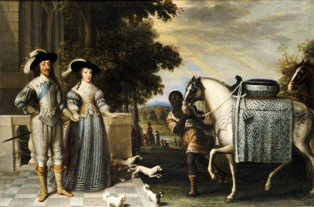 King Charles I of England and Queen Henrietta Maria Departing For The Chase  by Daniel Mytens,17th c