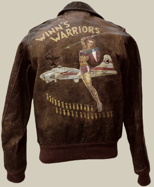 chrisgaffey:WAR PAINTWWII USAAF Type A-2 leather flight jacket artwork 