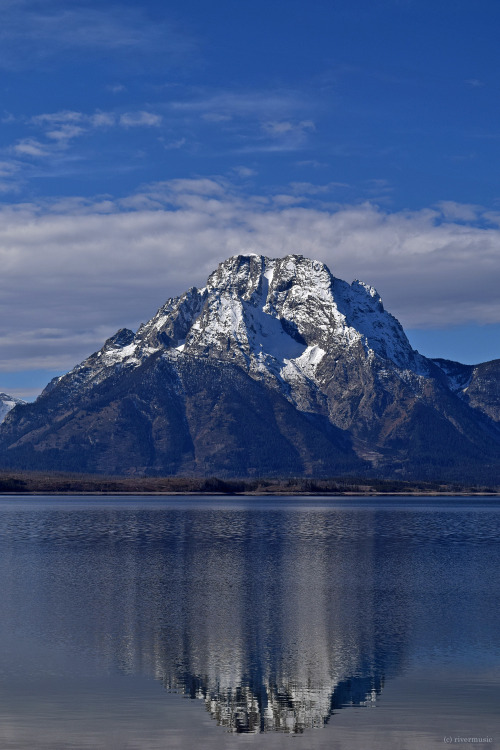 The Mountains are Calling: Mount Moran in the air and water, Grand Teton National Park, Wyomingby ri