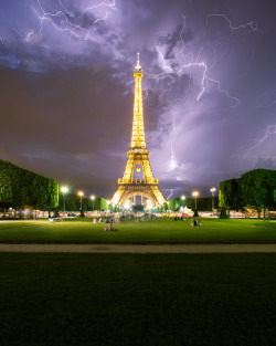 thibaudpoirier:  Lightning Storm in Paris. Photography by Thibaud Poirier Chased the lightning over Paris last night, managed to get shots of a few cool places around the city.