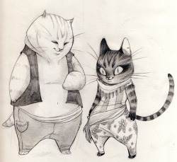 azertip:  leppu:My two cats Hema and Näkki have such different “character designs” they’re always fun to draw!