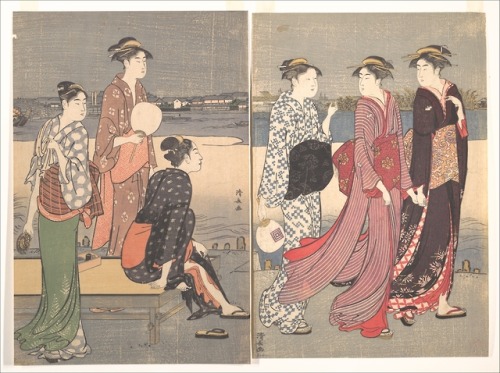 Enjoying the Evening Cool on the Banks of the Sumida River, Torii Kiyonaga, ca. 1784