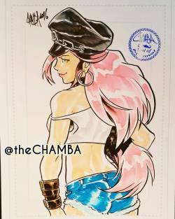 thechamba: #TokyoComicCon2016 piece from the weekend.  Here’s #Poison of #FinalFight  #pentel #BrushPen #Copicmarker #copic  #theCHAMBA #Chamba #Capcom (at 幕張メッセ (Makuhari Messe)) 