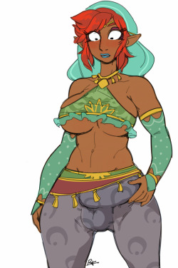 r4drawings:The result of another stream commission. Looks like that outfit Link got was laced with a little gerudo magic!