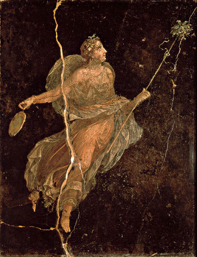 templeofapelles:roman fresco painting of a Maenad