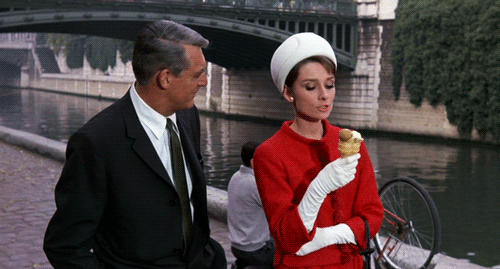 nitratediva:  From Charade (1963). This scene was inspired by a real-life faux pas:
